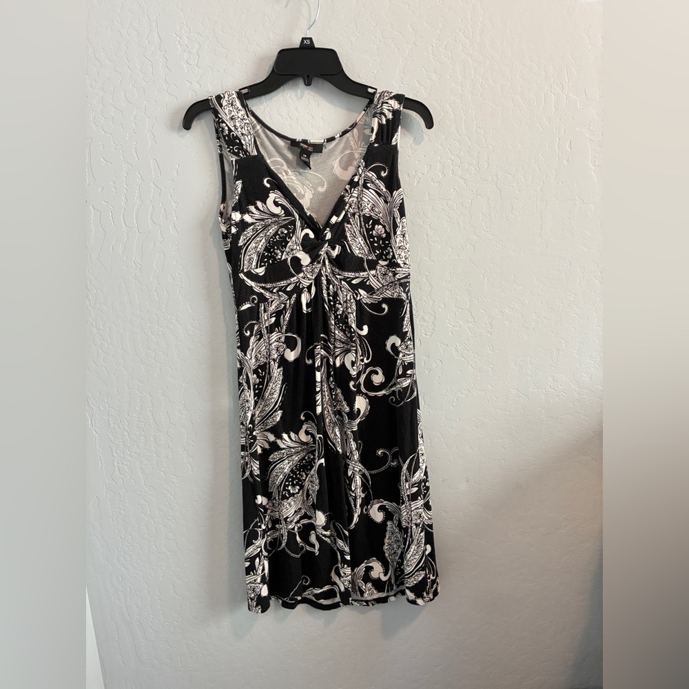 Style & Co. Black and White Floral Midi Dress